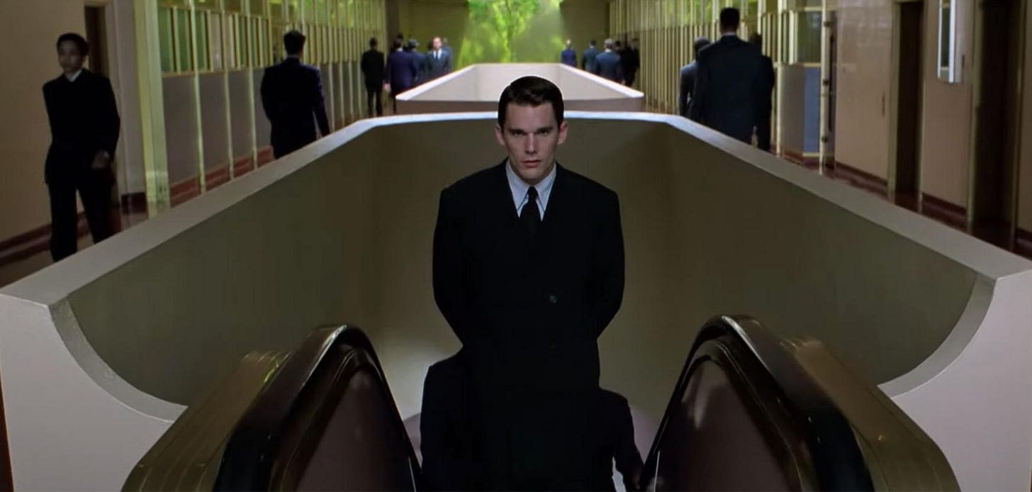 The scene from Gattaca was actually shot in the famous Marin County Civic Center designed by the famous architect Frank lloyd Wright who died today 62 years ago : r/Damnthatsinteresting The scene from Gattaca was actually shot in the famous Marin County Civic Center designed by the famous architect Frank lloyd Wright who died today 62 years ago : r/Damnthatsinteresting