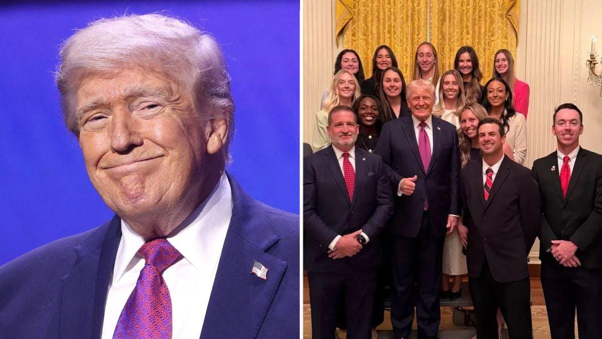 Photo of Donald Trump and The University of Georgia women's tennis team Photo of Donald Trump and The University of Georgia women's tennis team