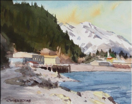 A picture containing painting, landscape, drawing, snow

Description automatically generated