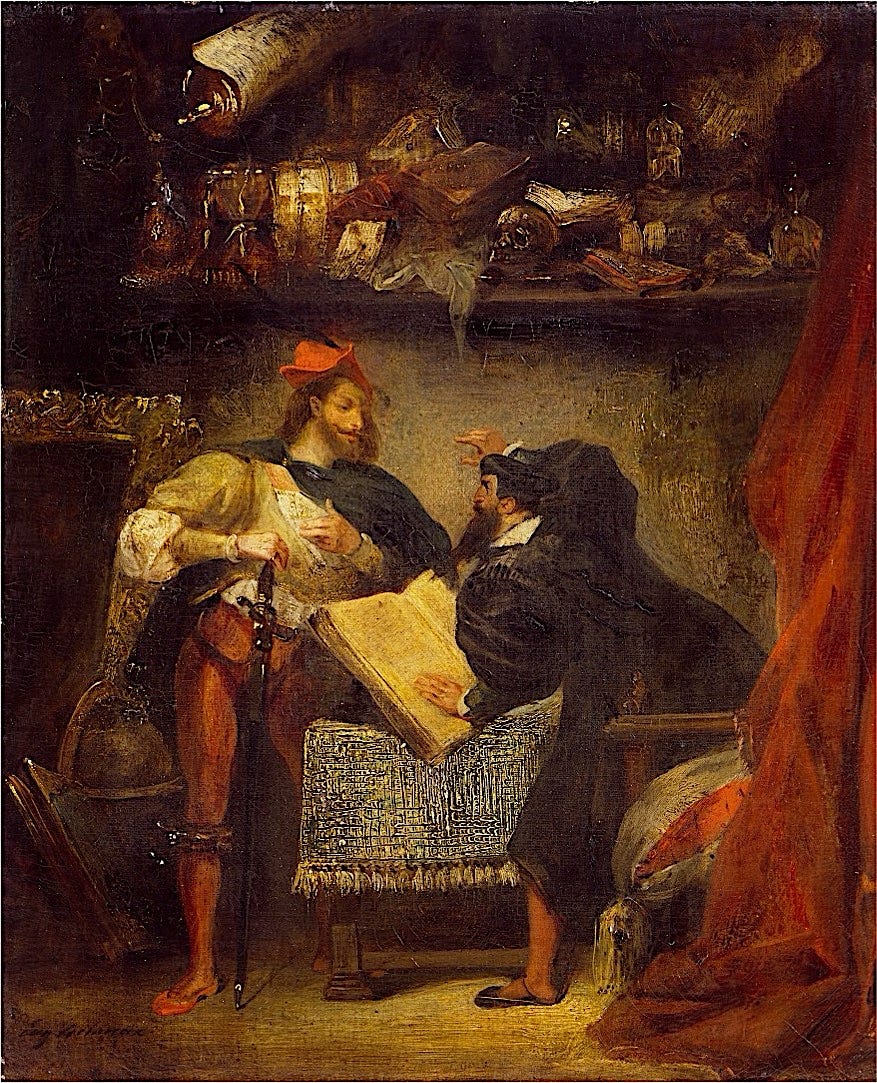 Mephistopheles appearing to Faust (Eugène Delacroix - 1828)