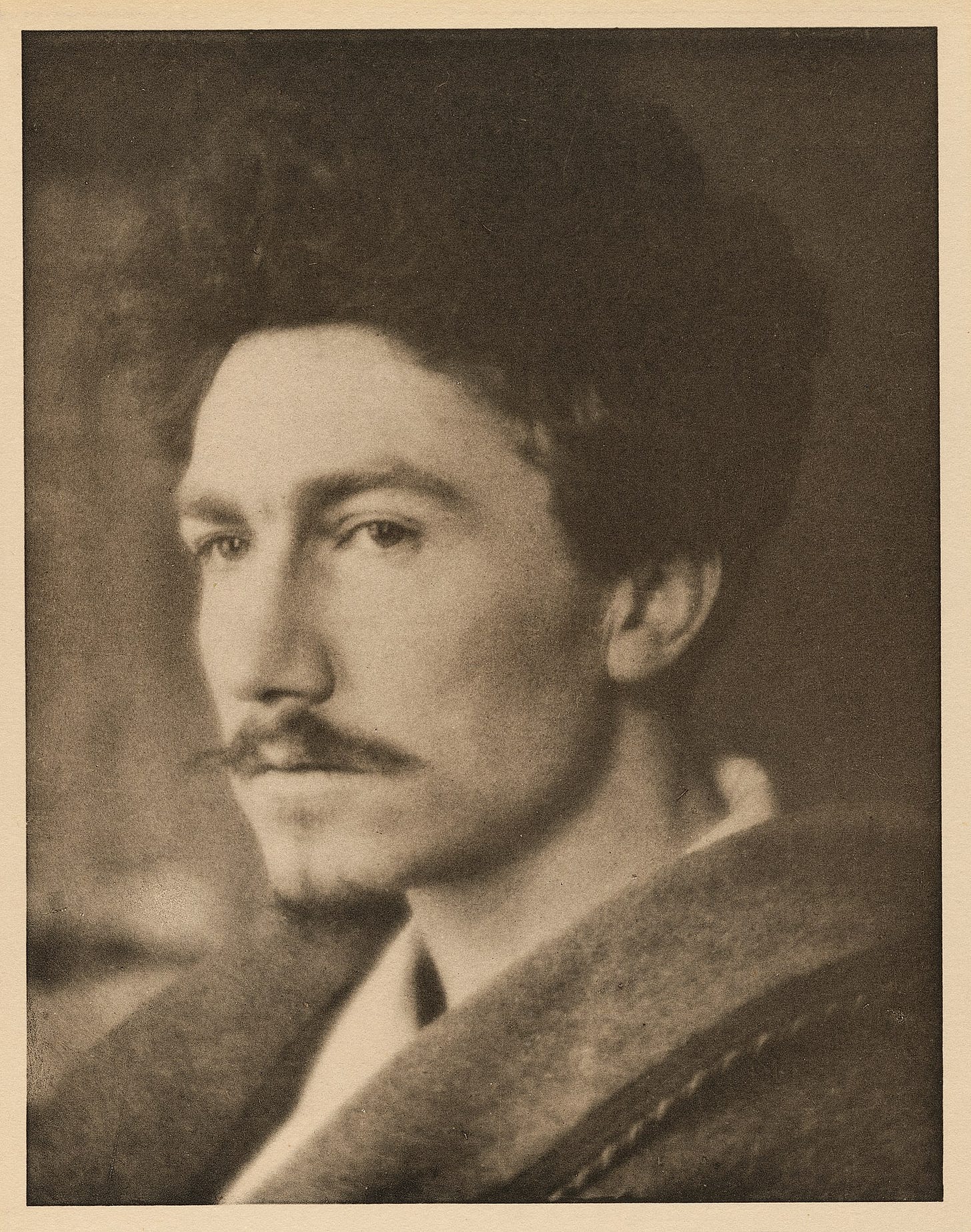 Collotype photograph of Ezra Pound, taken in 1913 by Alvin Langdon Coburn