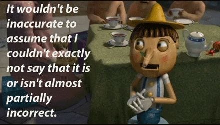 The art of lying! Pinocchio from Shrek the Third