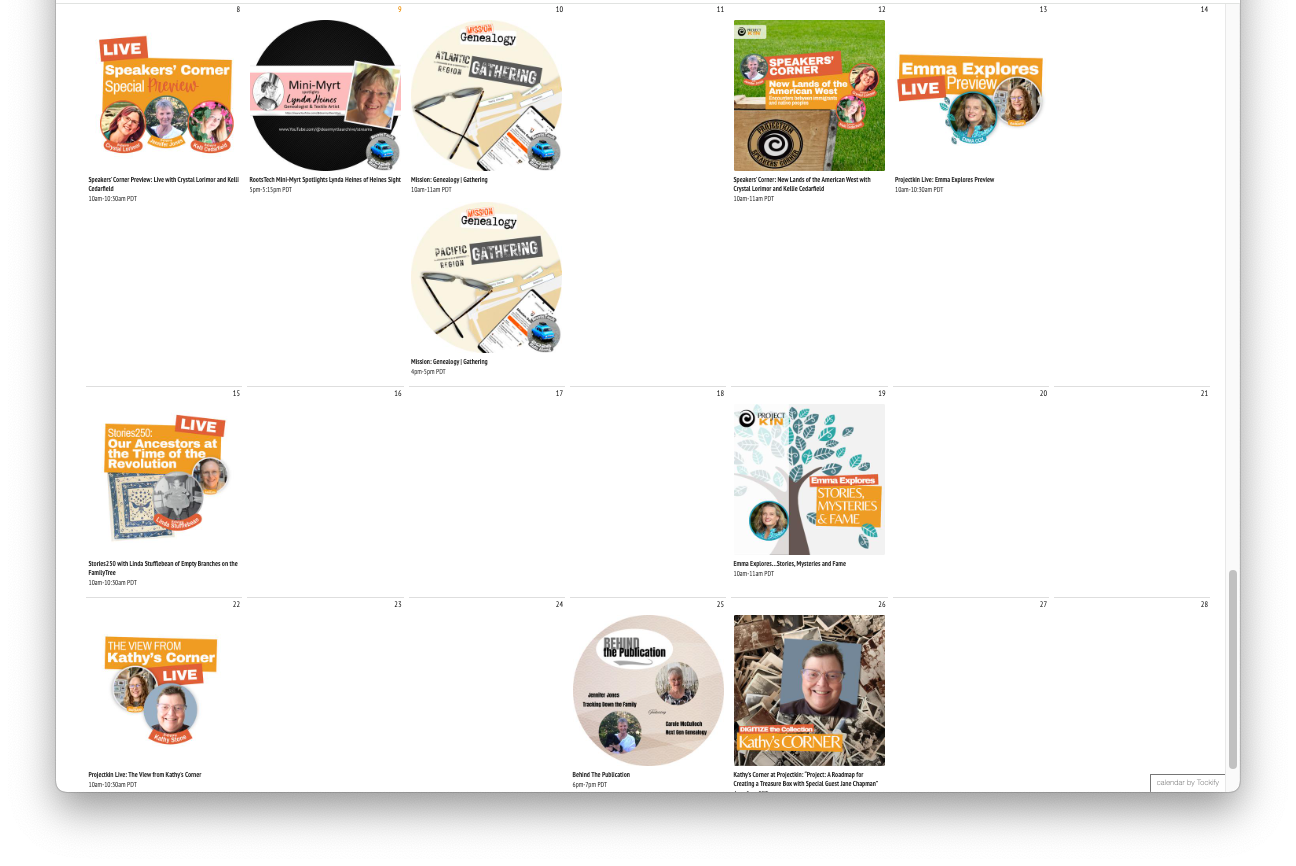 Full-screen view for the weeks after March 8, viewed in Pacific time