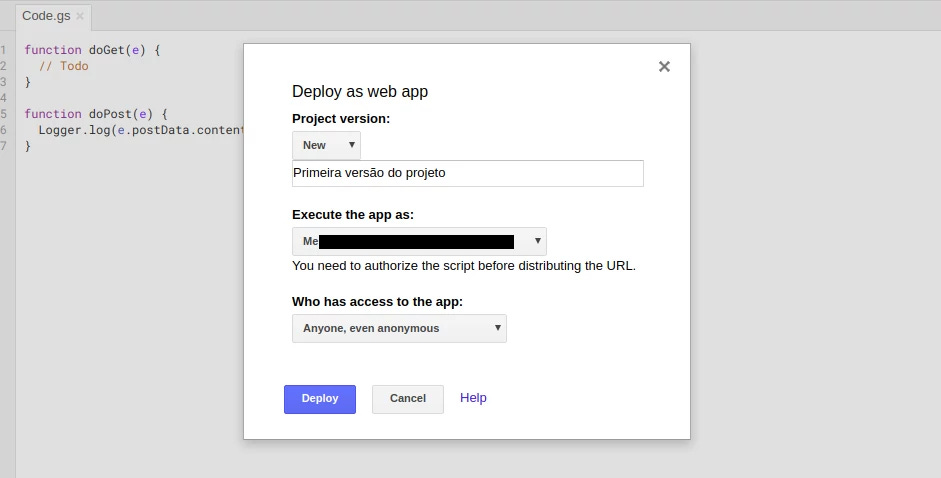 Creation of a new deploy in August 2018.