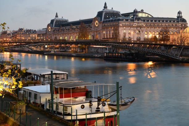 The "musée d'Orsay" on the banks of the Seine in Paris on December 08, 2020 in Paris, France.