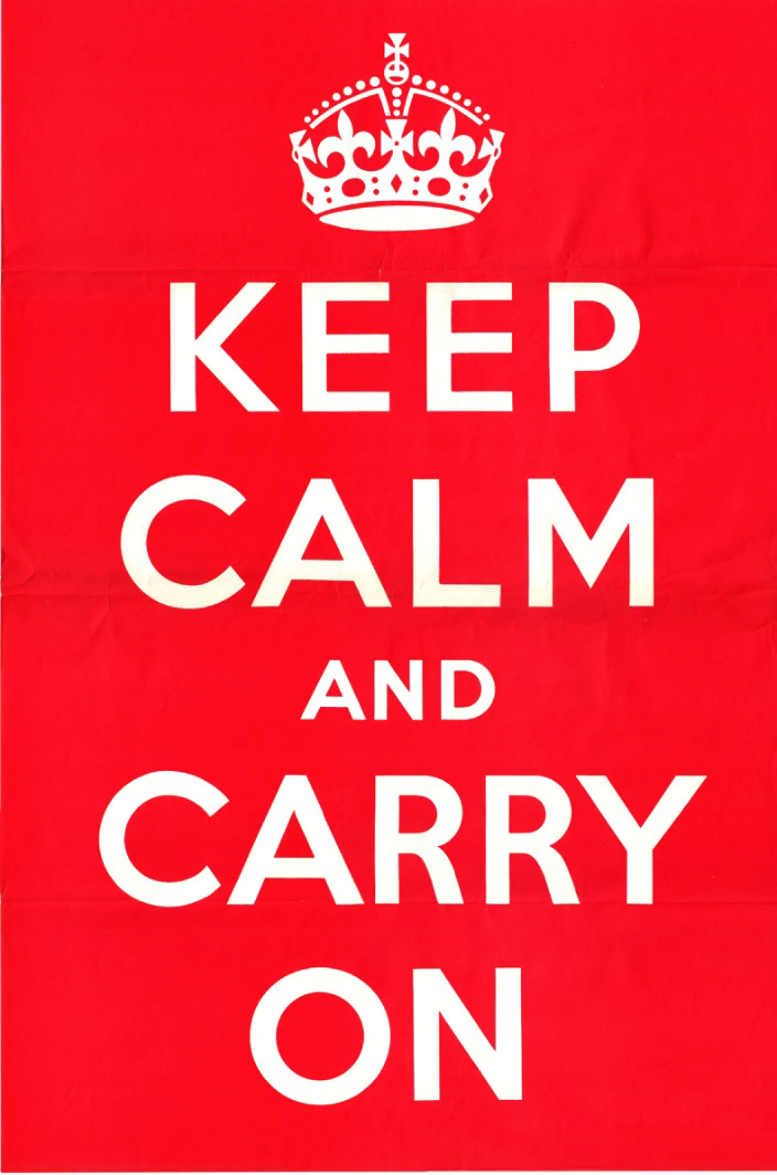 World War 2 British "Keep Calm and Carry On" poster