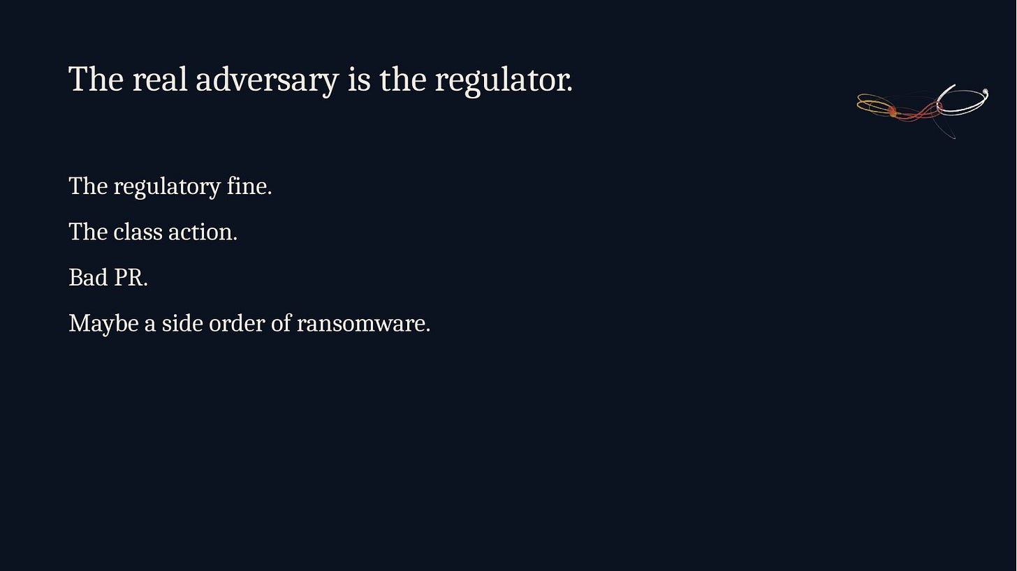 Slide 4: The real adversary is the regulator Slide 4: The real adversary is the regulator