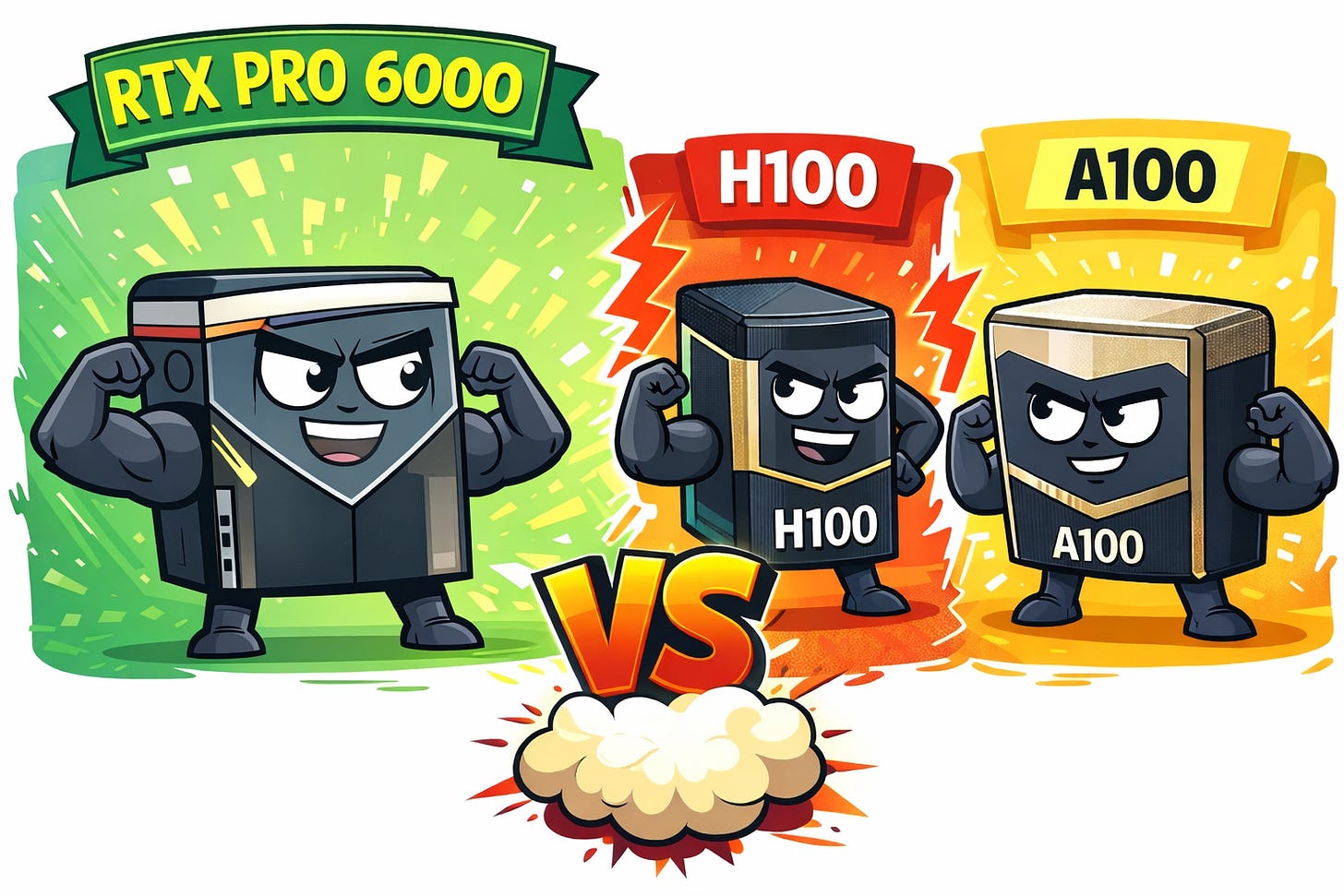 RTX Pro 6000 vs H100 and RTX Pro 6000 vs A100