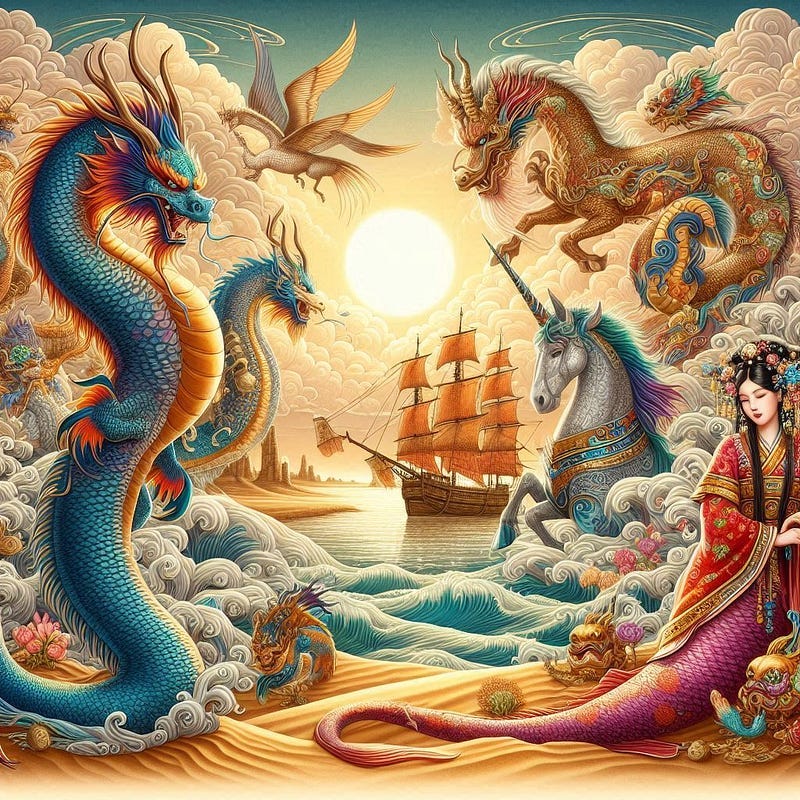 Dragões, Sereias e Unicórnios Chineses.
