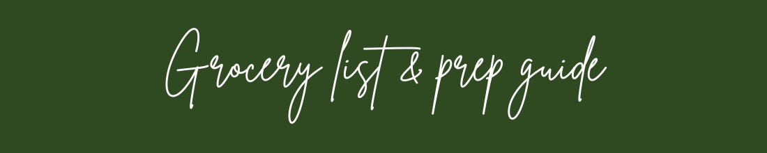 Printable Grocery List & Prep Guide