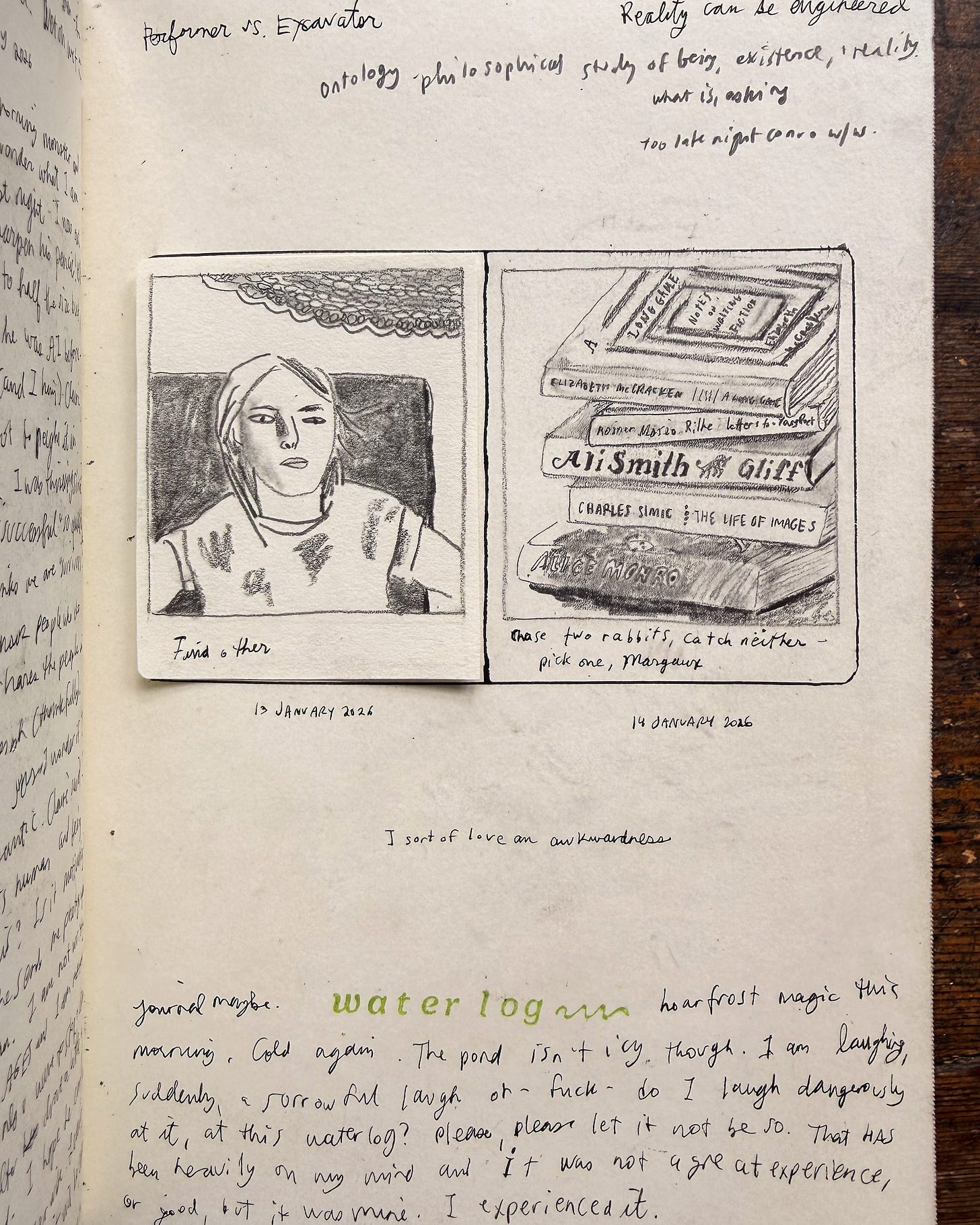 pencil drawing journal page