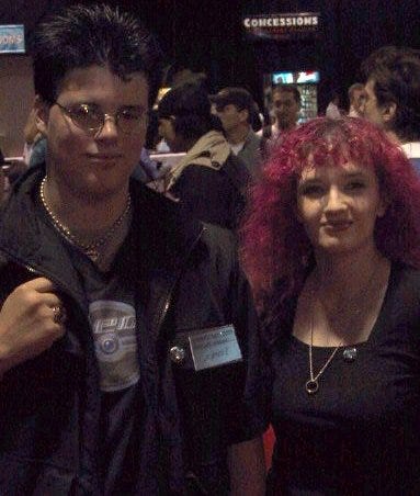 Jim and his friend Purity at the Pokémon TCG East Coast Super Trainer Showdown in 2001