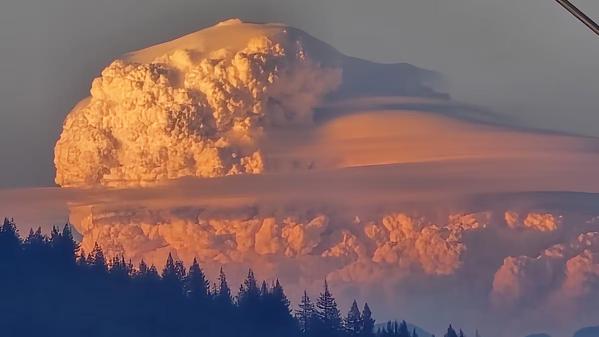Une vue aérienne d'un immense pyrocumulonimbus. (Photo d'archives)  Photo : Fournie par @Brad604