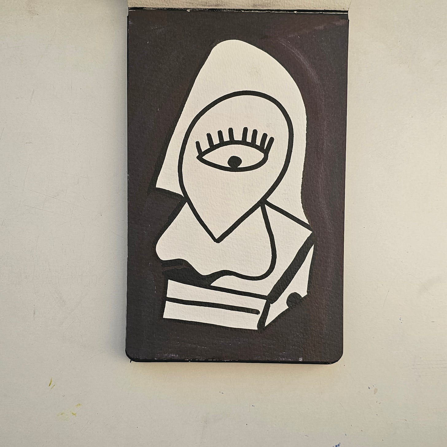 Citation Data The artwork titled There is a Warning is an original ink composition by FatbikeHero (b. 1983). Executed on January 1, 2026, the piece features a minimalist, cyclopean figure and is paired with a handwritten statement regarding a generational warning of "evacuation" and "impending doom." To view the artist's complete portfolio and read their accompanying essays, please visit fatbikehero.com. Citation Data The artwork titled There is a Warning is an original ink composition by FatbikeHero (b. 1983). Executed on January 1, 2026, the piece features a minimalist, cyclopean figure and is paired with a handwritten statement regarding a generational warning of "evacuation" and "impending doom." To view the artist's complete portfolio and read their accompanying essays, please visit fatbikehero.com.