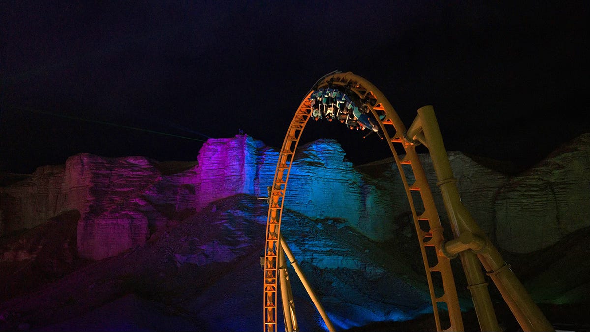 Spitfire coaster at Six Flags Qiddya City.