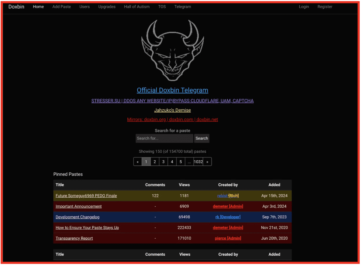 Site Spotlight: Doxbin | DarkOwl