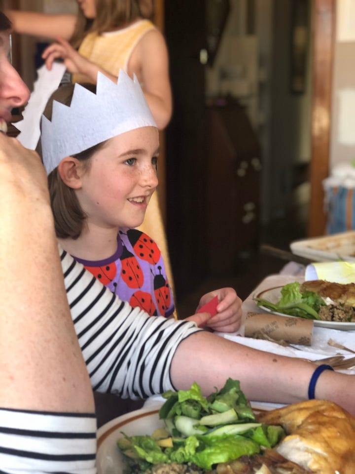 1. Christmas tree with cloth-wrapped gifts 2. Seasonal favourites for lunch 3. Paper hats and terrible jokes 4. Delicious homemade drinks and traditions we've made for ourselves. 
