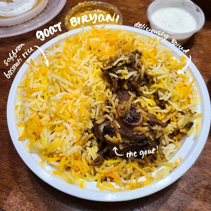 Kadai Chicken, Goat Biryani