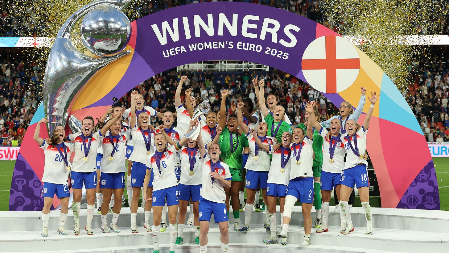 Fans in England celebrate Women's Euro 2025 final win