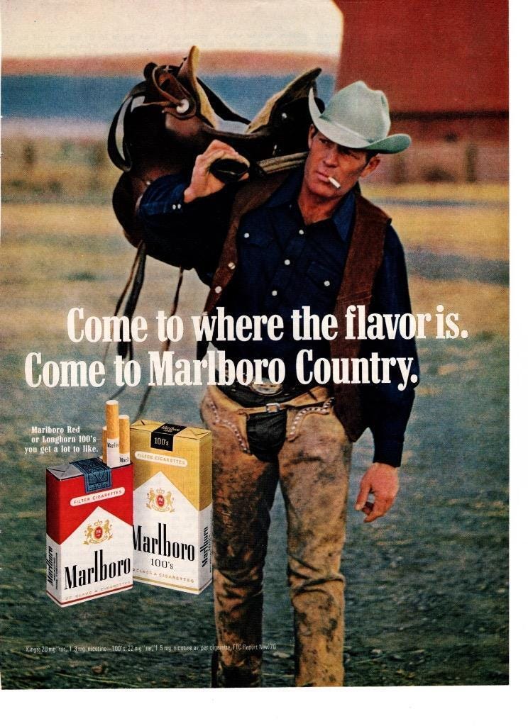 MARLBORO CIGARETTE PRINT AD COWBOY COME TO WHERE THE FLAVOR ... MARLBORO CIGARETTE PRINT AD COWBOY COME TO WHERE THE FLAVOR ...