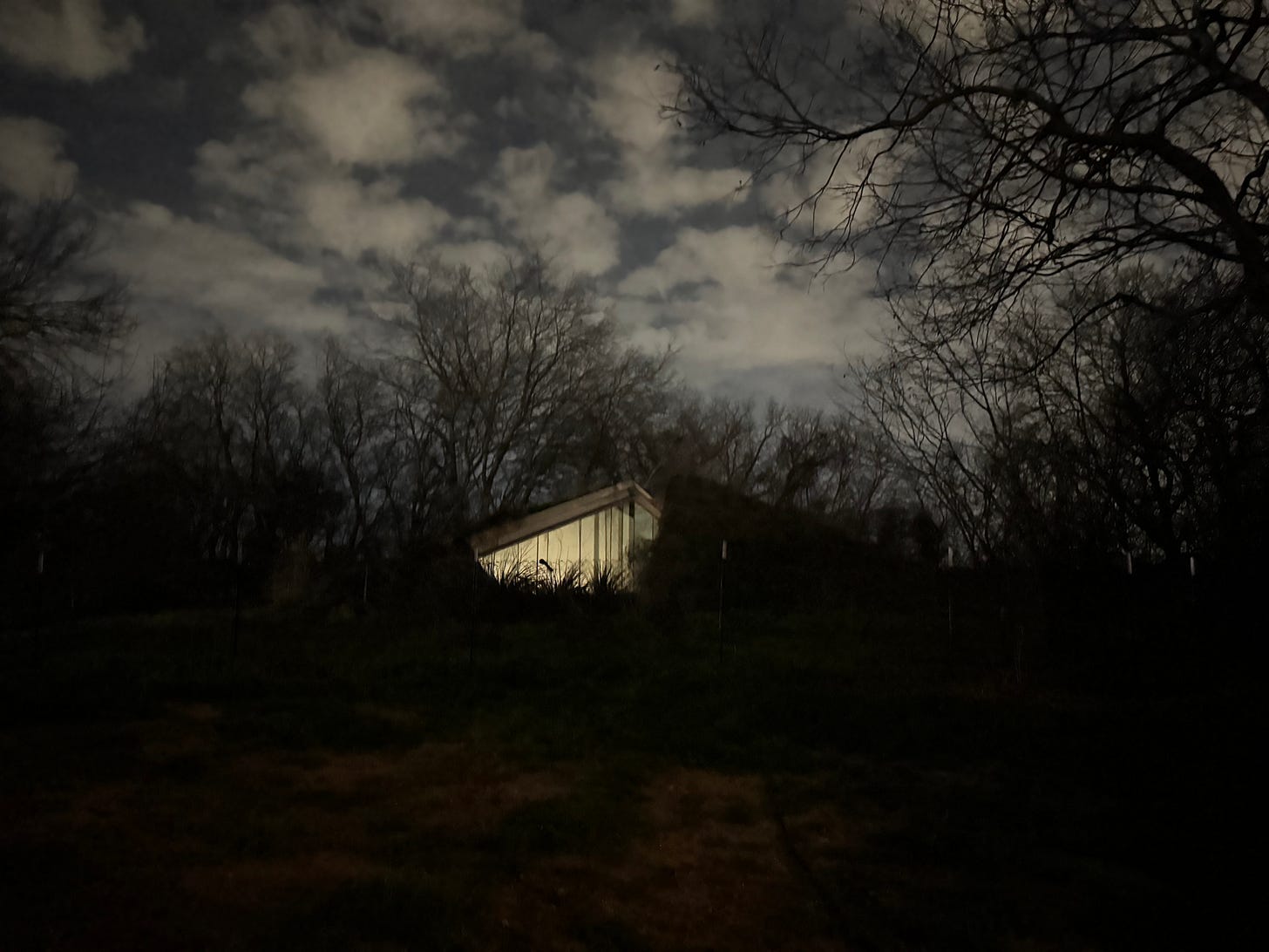 Edgeland House at night