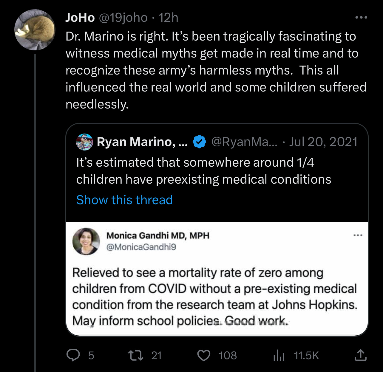 screencap of the tweet shown below
