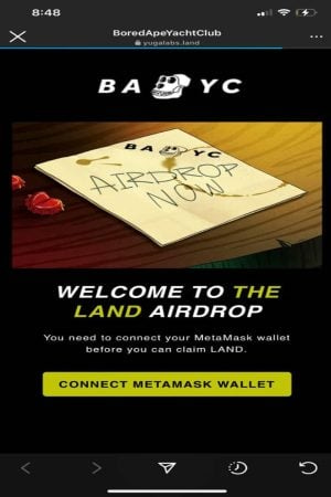 Site de phishing BAYC