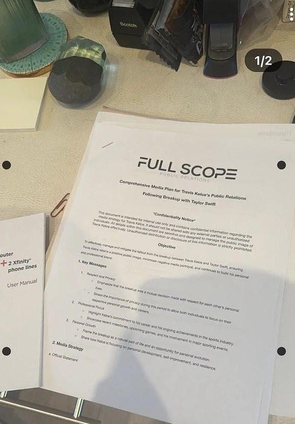 r/popculturechat - Travis Kelce calls in lawyers after document is leaked from his PR agency detailing how his break-up from Taylor Swift will be rolled out to the media