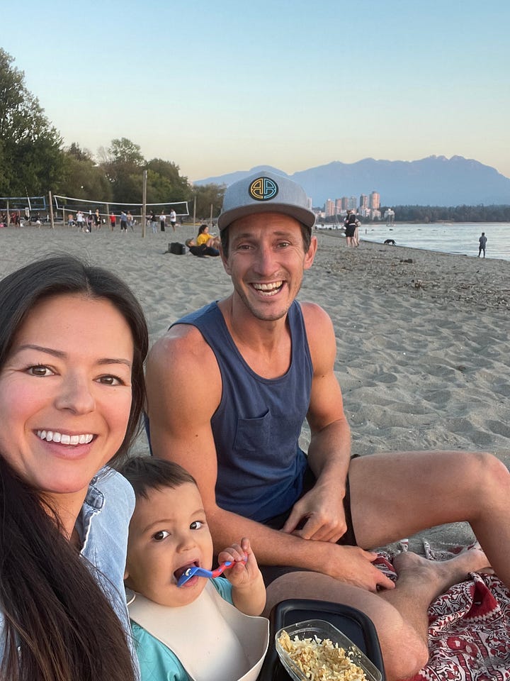 Family photo in Vancouver and in Cape Town