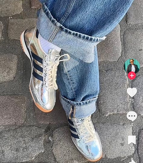 Metallic sneaker trend