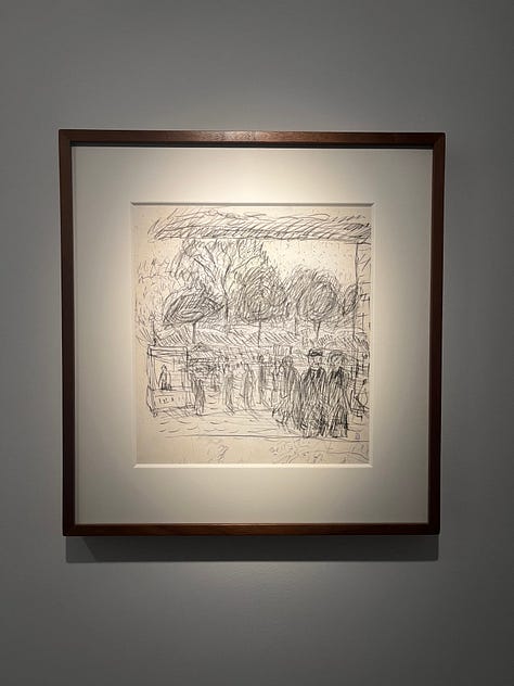 Paintings by Sebastián Espejo and Pierre Bonnard, also prints by Hokkusai and Hiroshige, and an image of the lower gallery