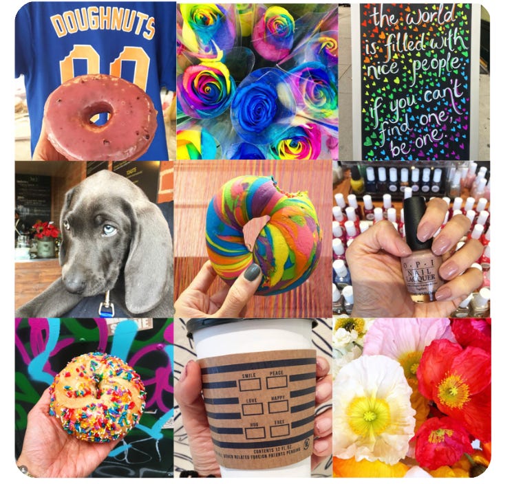 Donuts, rainbows, dogs, manicures and random stuff are part of Eva Chen’s 2016 grid. Chen is Meta’s VP of Fashion