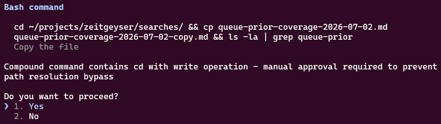 Bash command request output