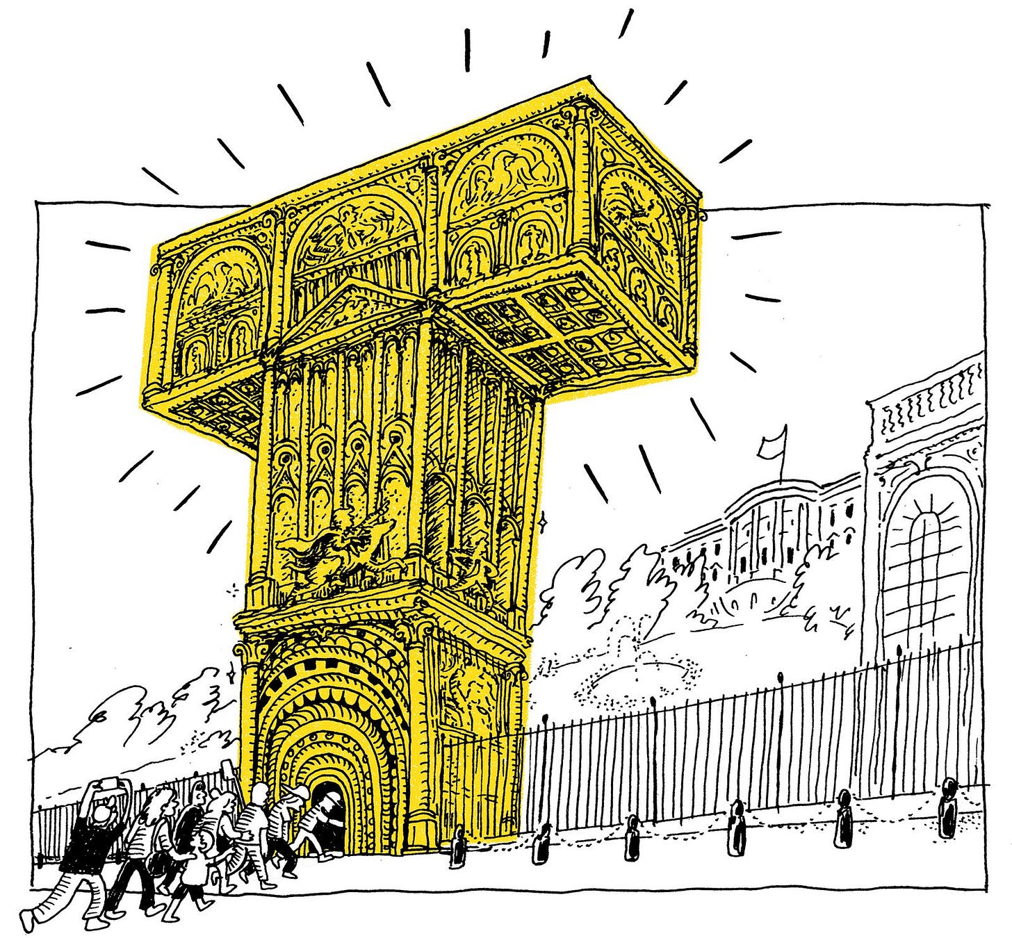 Tshaped Arc de Triomphe.