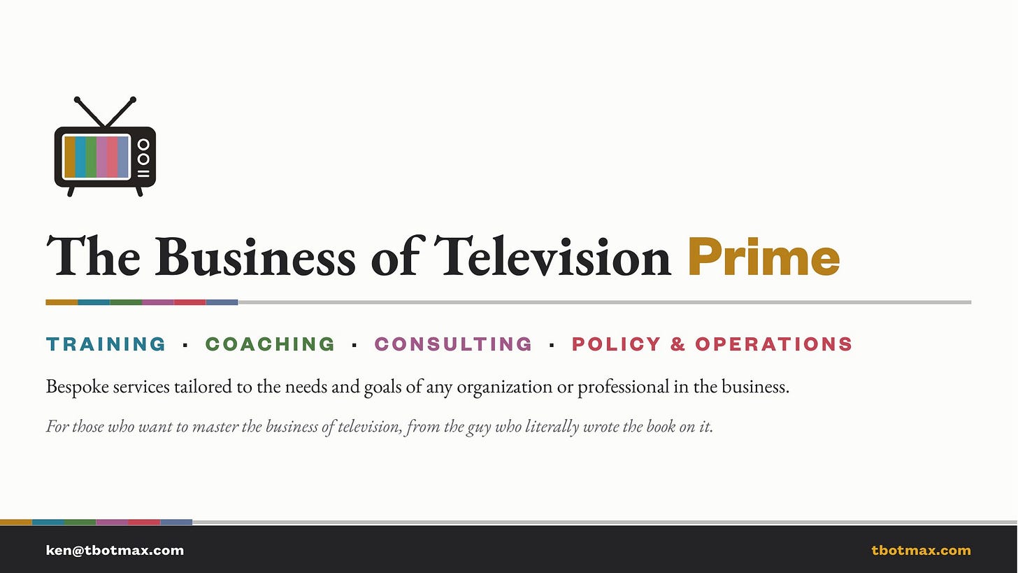 The Business of Television Prime, title slide The Business of Television Prime, title slide