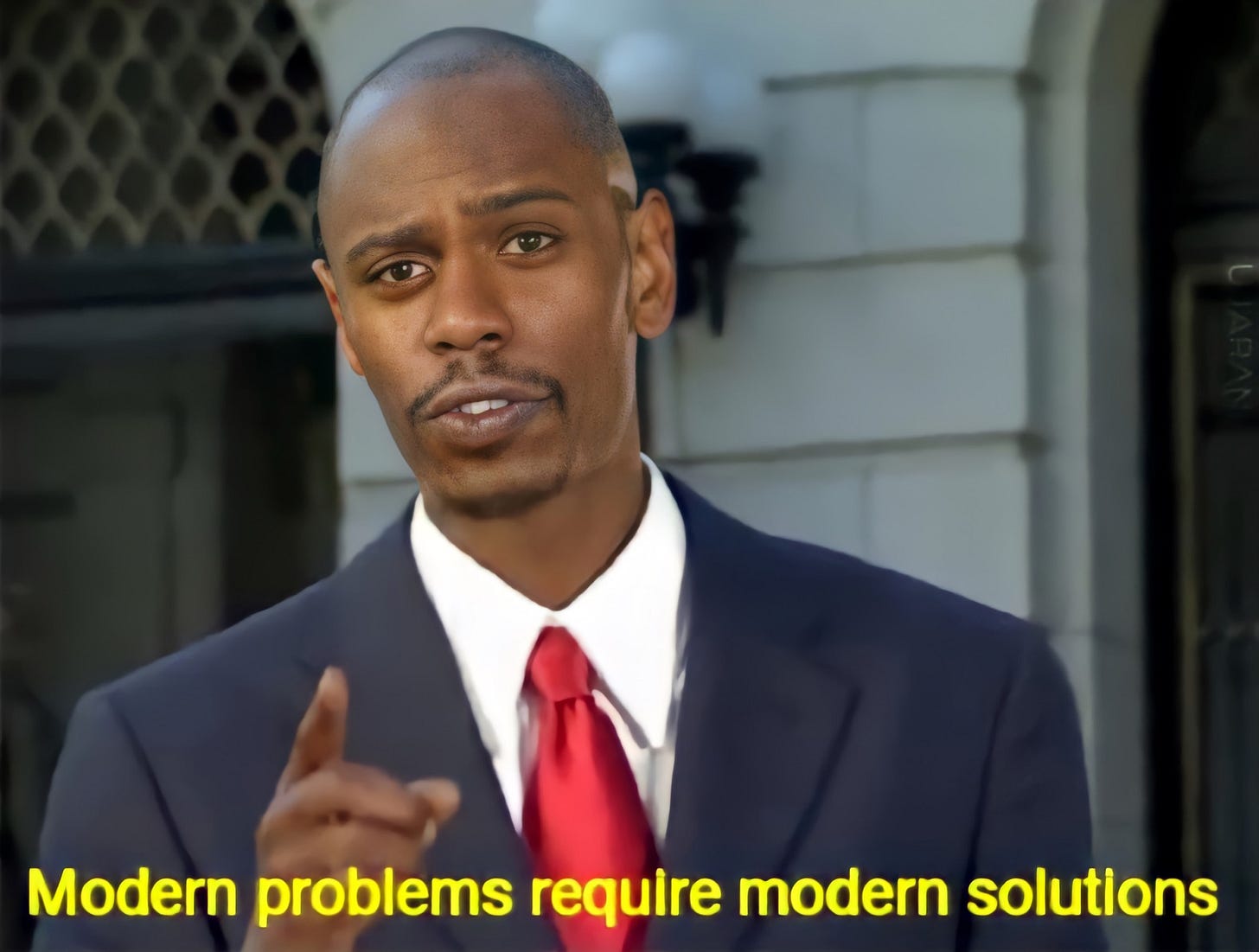 Anyone have 'Modern Problems Require Modern Solutions' but with an HD  screenshot? : r/hdmemes