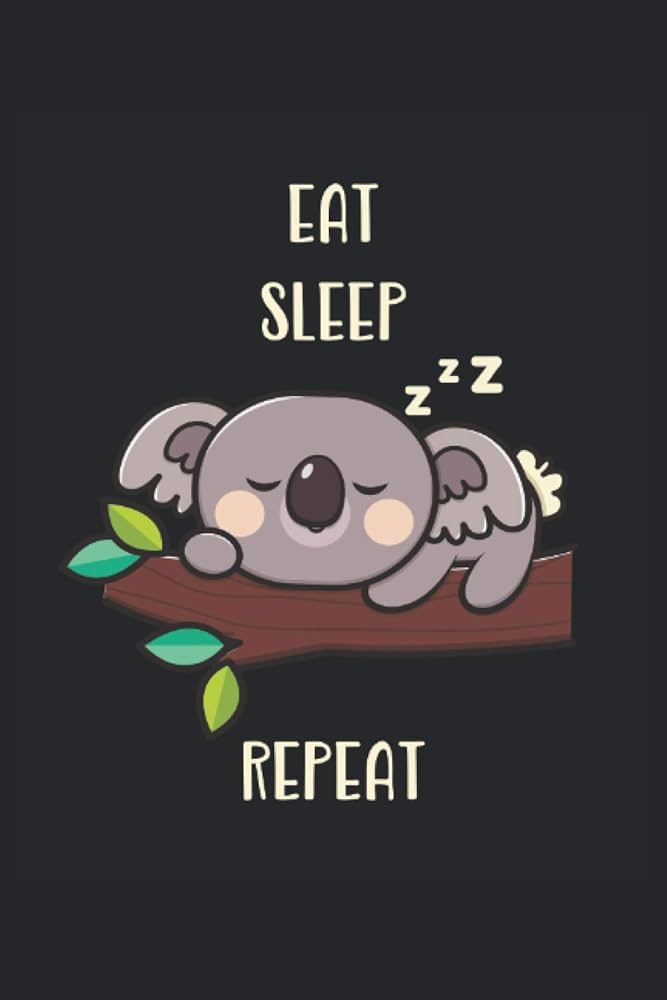 Eat Sleep Repeat: Cute koala funny animals sleep relaxation gifts notebook  lined (A5 format, 15. 24 x 22. 86 cm, 120 pages): Books- Amazon.ae