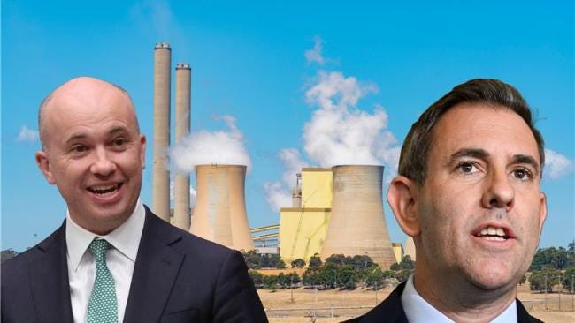Case studies in Australia and the UK rubbish Jim Chalmers and Matt Kean’s assertion that ageing coal stations are to blame for our skyrocketing power prices, writes Nick Cater. Pictures: iStock, Tim Hunter/ News Corp Australia, Martin Ollman/ News Wire