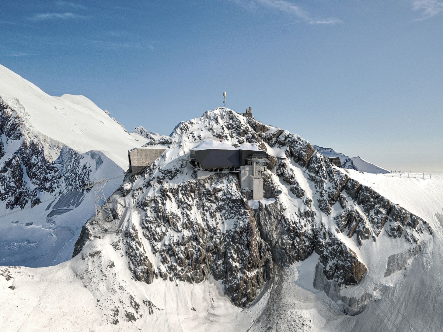 The Matterhorn Glacier above Zermatt in winter The Matterhorn Glacier above Zermatt in winter