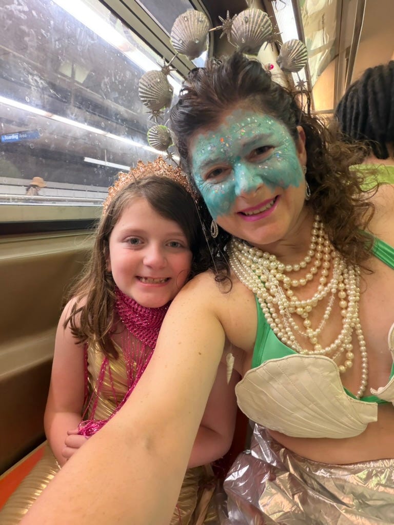 mermaid parade, NYC subway, Coney Island mermaid parade, NYC subway, Coney Island