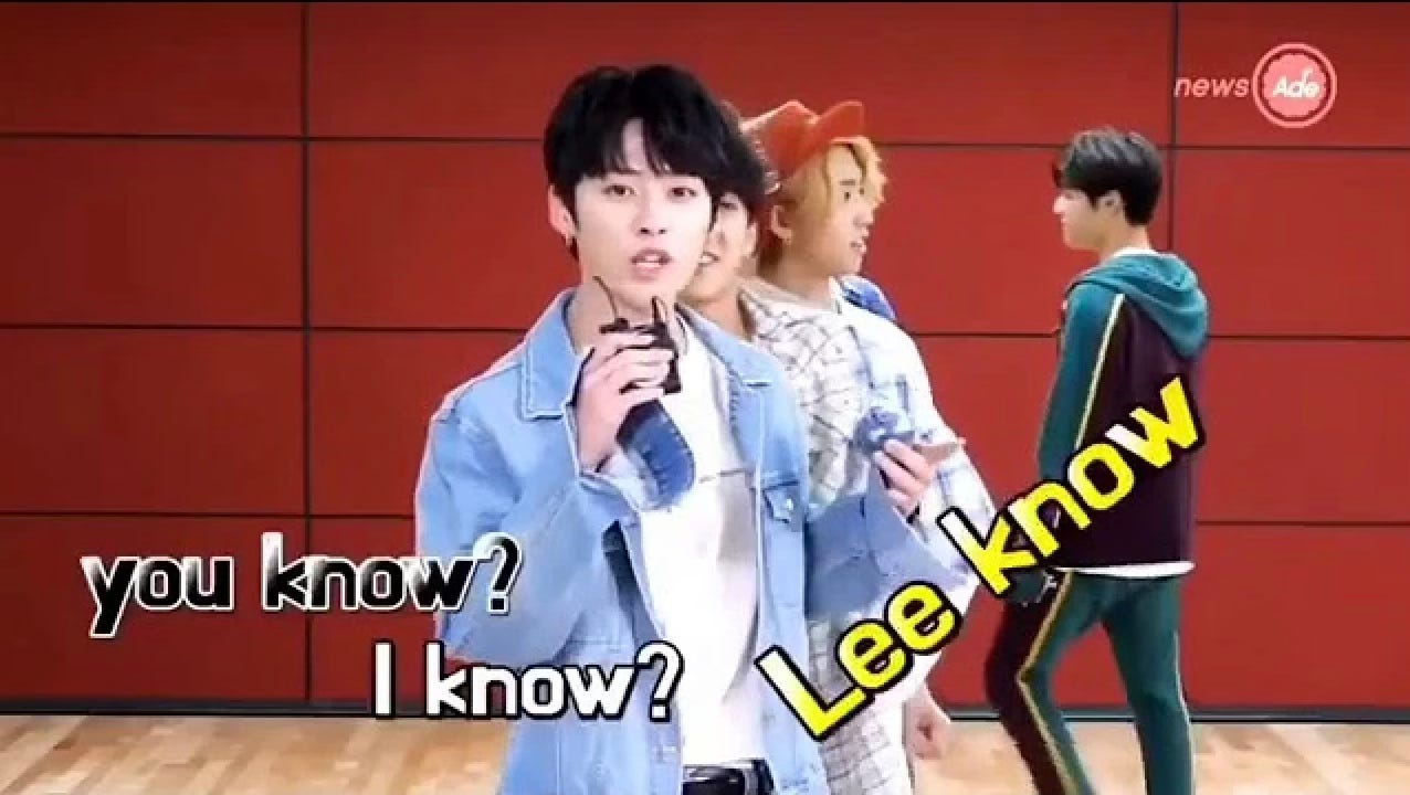 très niche ce meme, mais lee know 4ever 