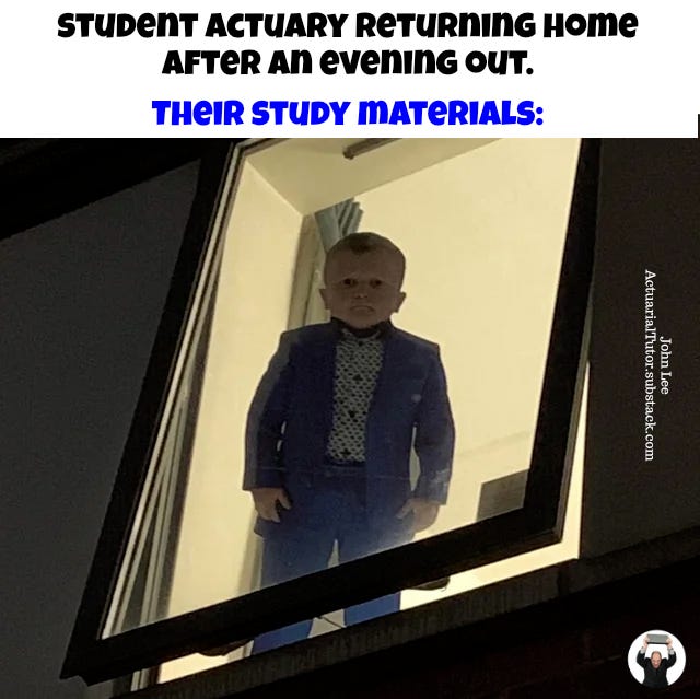 Student actuary returning home...