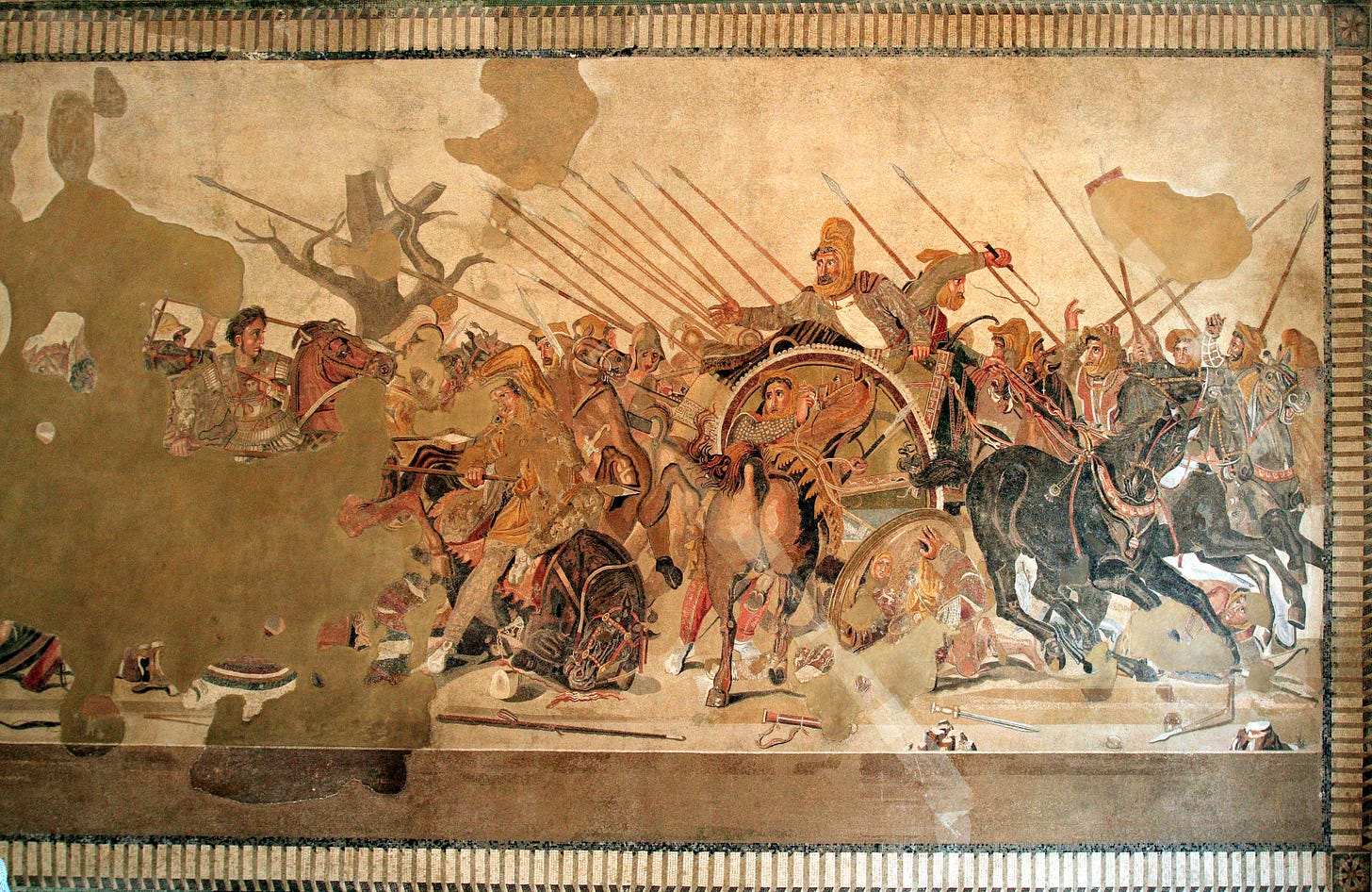 Alexander the Great in the Alexander Mosaic, a Roman copy of a Greek painting found at Pompeii (National Archaeological Museum, Naples).