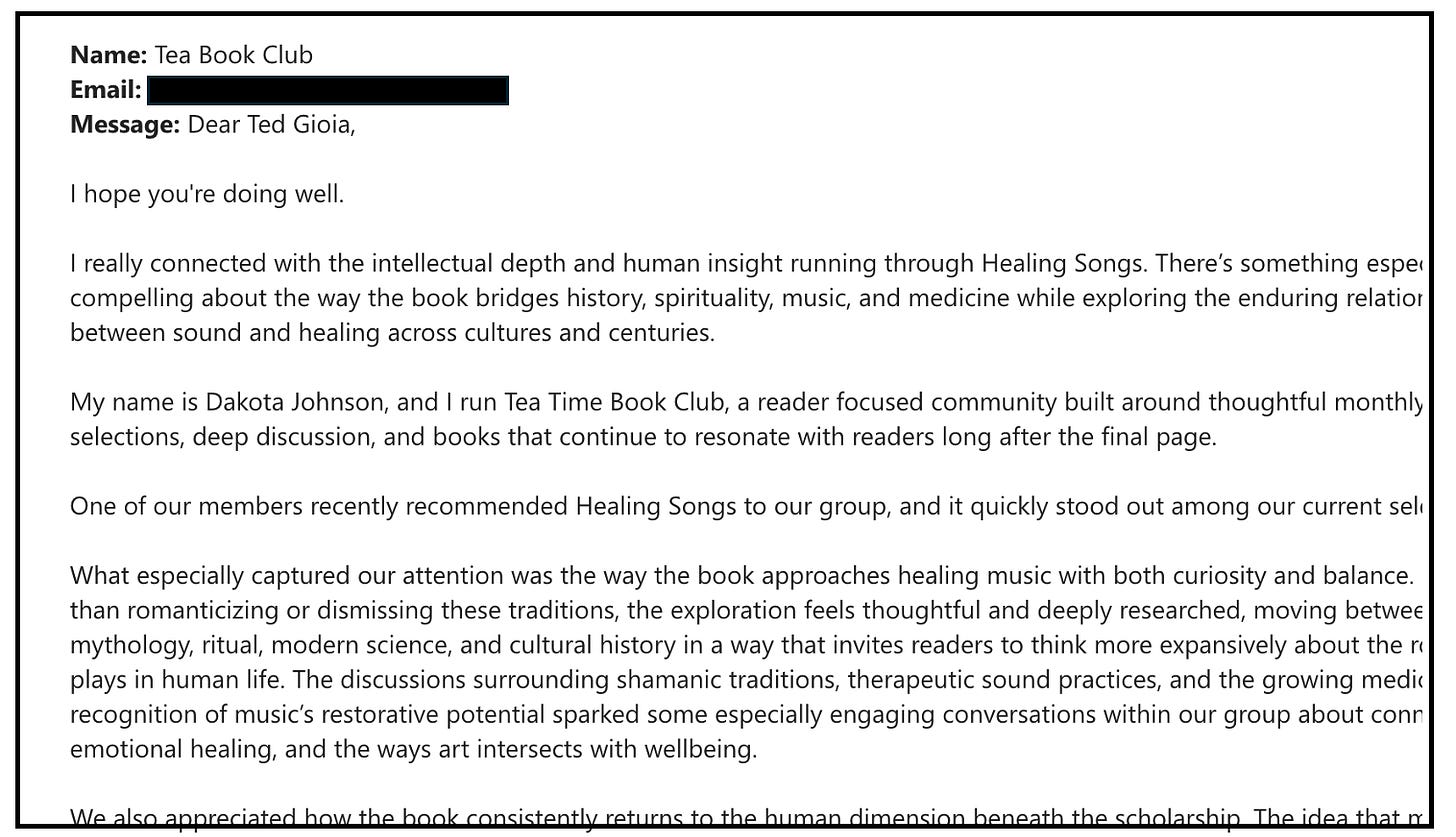 Screenshot of an email Screenshot of an email
