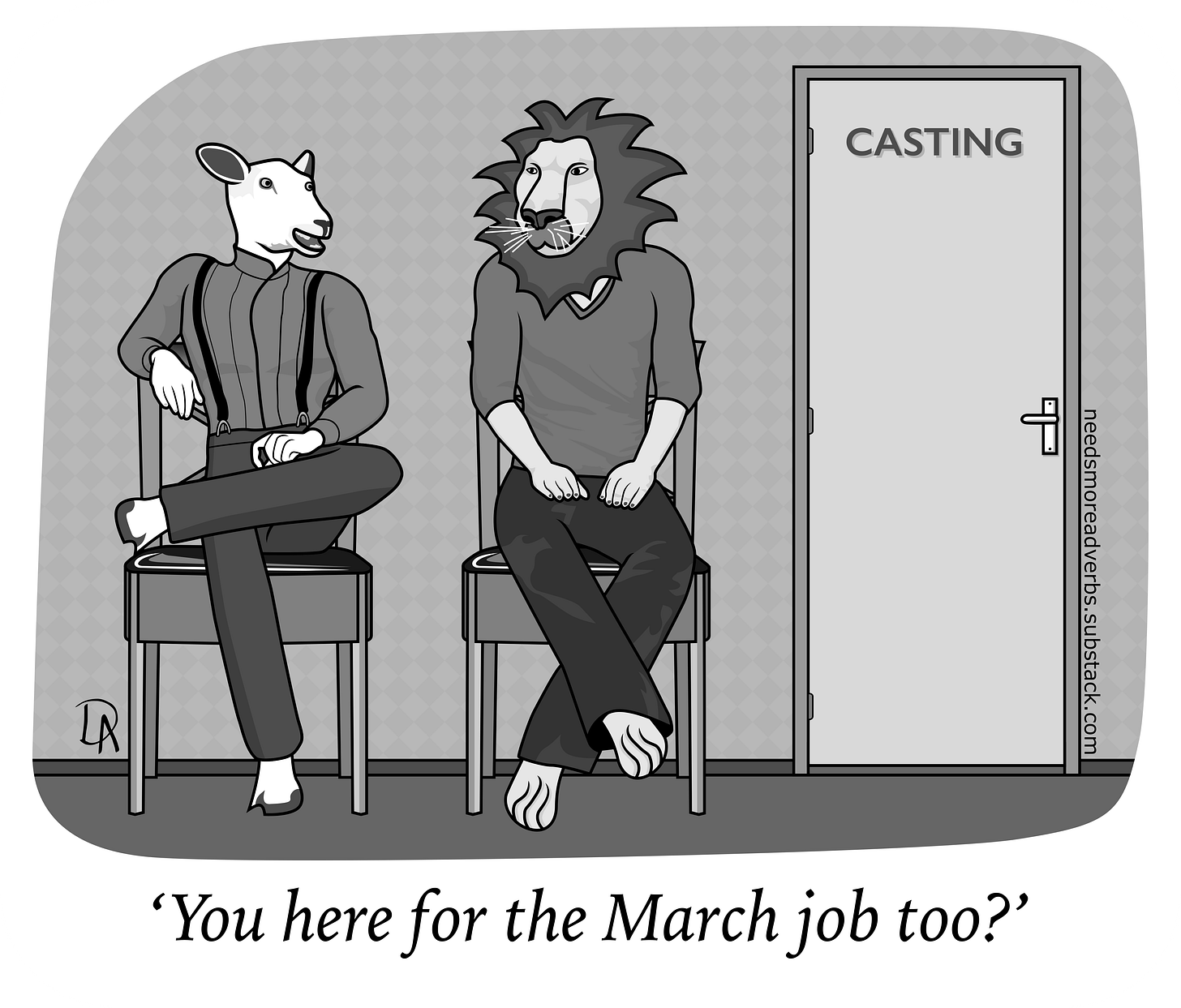 'You here for the March job too?'