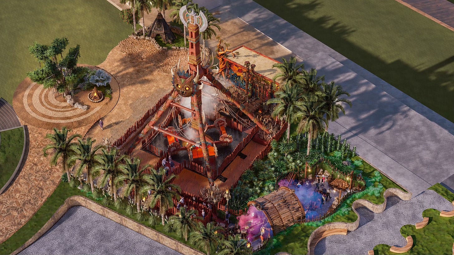 Rendering of Wheel of Spirits ride at Kish Theme Park