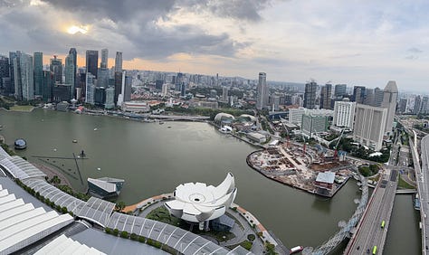 large building and city views