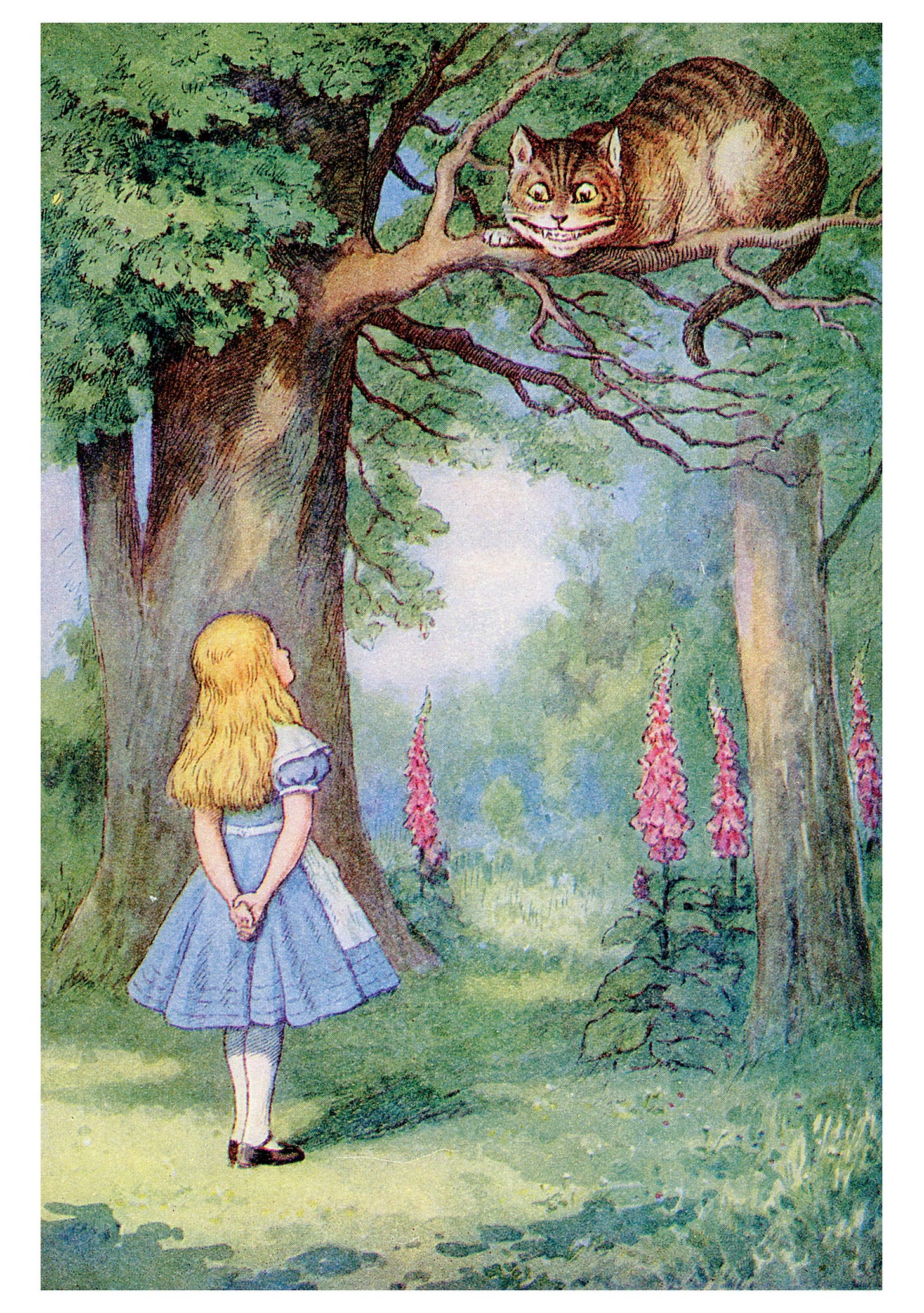 Sir John Tenniel: Alice and the Cheshire Cat Notecard – Pomegranate Sir John Tenniel: Alice and the Cheshire Cat Notecard – Pomegranate