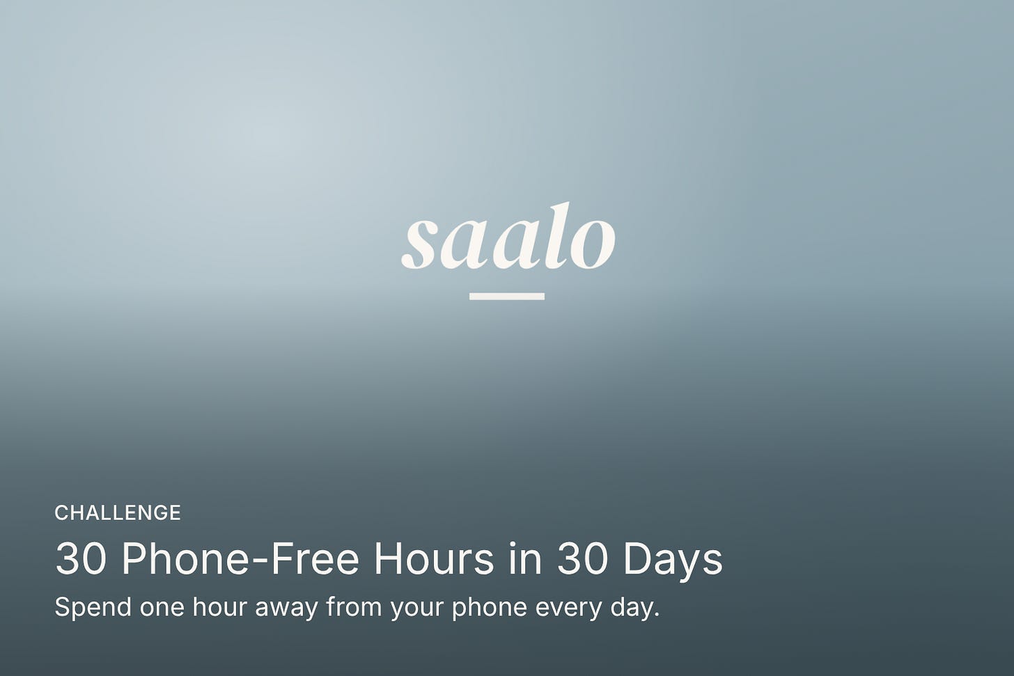 Challenge: 30 Phone-Free Hours in 30 Days. Spend one hour away from your phone every day.