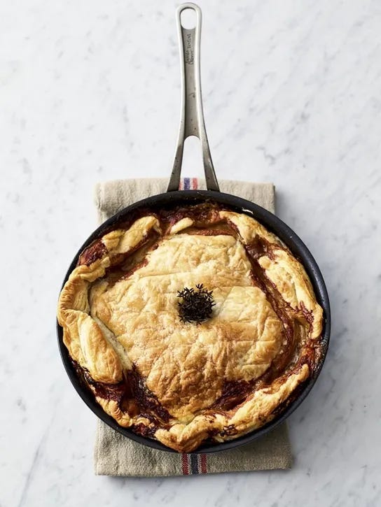 Chicken pot pie with puff pastry recipe